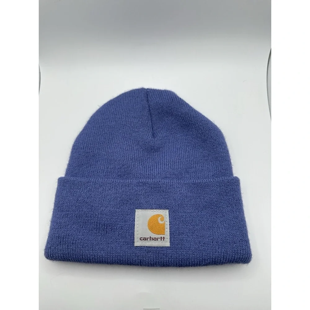 Carhartt Hat Beanie Youth One Size Purple Blue‎ Knit Stocking Cap Work Wear